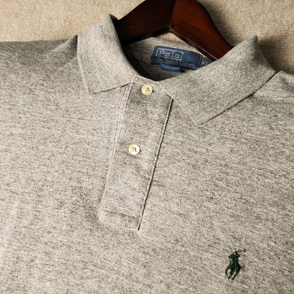 Polo Ralph Lauren Polo Shirt Men XL Gray Grey Short Sleeve Pique Pony Logo